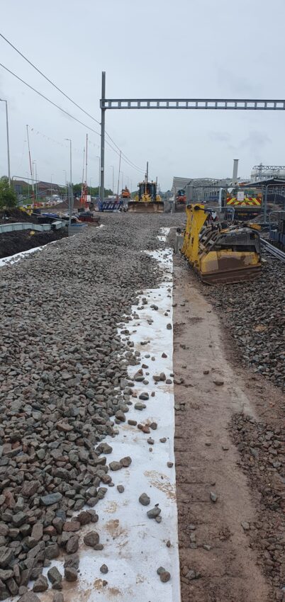 Terram PW1 trackbed separator at Beaulieu Park Station, Chelmsford (picture 3)